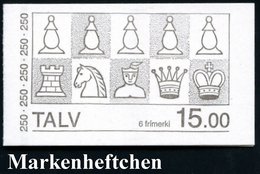 1983 FÄRÖER, Markenheftchen Schach Mit Schachfiguren, Beinhaltet 3x Kompl. Satz (Mi.82/ 83) Als Zusammendruck, Postfrisc - Otros & Sin Clasificación