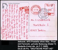 1995 (4.7.) 26969 BUTJADINGEN 3, Absender-Freistempel Ohne Text = Seeräuber Mit Fernglas, Color-Ak.: Butjadingen Landkar - Sonstige & Ohne Zuordnung