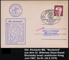 1975 (24.5.) 2000 HAMBURG 12, Sonderstempel: BUW-SONDERSCHAU, HEIMKEHR MS "MÜNSTERLAND" VOM BITTERSEE (G.B.L.A.-Logo) +  - Altri & Non Classificati