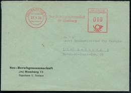 1959 (24 A) HAMBURG 11, Absender-Freistempel: See-Berufsgenossenschaft, Orts-Vordruckbrief An Verkehrsminister - Nautisc - Altri & Non Classificati
