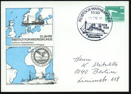 1983 (1.6.) 2530 ROSTOCK-WARNEMÜNDE, PP 10 Pf. PdR., Grün: 25 JAHRE INSTITUT FÜR MEERESKUNDE (Landkarten Europa-Afrika,  - Andere & Zonder Classificatie