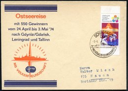 1974 (3.5.) D.D.R., 1K-Bordpostamtl: SCHIFFSPOST DDR, "MS VÖLKERFREUNDSCHAFT" (Kreuzfahrtschiff "Völkerfreundschaft") So - Autres & Non Classés