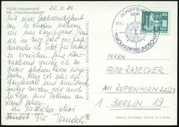 1983 (27.5.) D.D.R., 1K-Bordpostamtl: SCHIFFSPOST DDR, "MS VÖLKERFREUNDSCHAFT" (Seerose) Color-Ak.: FDGB-Urlauberschiff  - Other & Unclassified