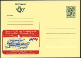 1980 BELGIEN, 6 F. Publibel-Ganzsache, Olivgrün: Sealink Jetfoils Oostende - Dover.. (= Tragflächen-Schnellfähre Mit Log - Altri & Non Classificati