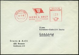 1960 (25.5.) (23) BRMEN 1, Absender-Freistempel: IVERS & ARTL, REEDER - SCHIFFSMAKLER (Reederei-Flagge) Firmenbrief - Re - Autres & Non Classés
