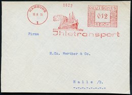 1935 (16.8.) HAMBURG 1, Absender-Freistempel: Jhletransport (großer Passagier-Dampfer) Bedarfs-Vorderseite - Reederei /  - Autres & Non Classés