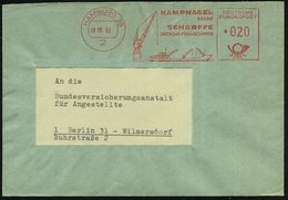 1963 (18.10.) 2 HAMBURG 39, Absender-Freistempel: KAMPNAGEL KRANE, SCHÄRFFE DECKSHILFSMASCHINEN (Hafenkran, Frachter Mit - Altri & Non Classificati