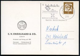 1963 (11.1.) 28 BREMEN 5, Maschinen-Werbestempel: Brücken Nach Übersee, BREMERHAVEN (Frachter U. Schlüssel) Firmenkarte  - Otros & Sin Clasificación