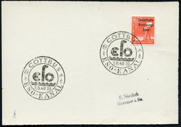 1948 (1.8.) COTTBUS, Handwerbestempel: ESO, ESO-KANAL (Wellen) Inl.-Karte (Bo.15 Ty.I) - Kanal & Schiffshebewerke / Chan - Otros & Sin Clasificación