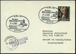 1985 (21.6.) 2300 KIEL 72,90 Jahre Nord-Ostsee-Kanal..  (Wassertürme Der Schleusenanlage) Ausl.-Karte (Bo.346) - Kanal & - Sonstige & Ohne Zuordnung