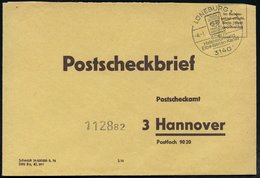 1976 (4.1.) 3140 LÜNEBURG 1, 5. Dez.75, Hafeneröffnung, Elbe-Seiten-Kanal (Anker) Auf Portofreiem, Gelben Postscheckbrie - Sonstige & Ohne Zuordnung