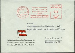 1960 (24 A) HAMBURG 28, Absender-Freistempel: Güterbeförderung Auf Deutschen Wasserstrasse Durch Schlesische Dampfer-Com - Autres & Non Classés