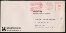 1967 (24.7.) 5 KÖLN 19, FROHE RHEINFAHRT MIT DER KÖLN-DÜSSELDORFER (Rhein-Fahrgastschiff) Dekorat. Reedrei-Brief Mit Log - Other & Unclassified