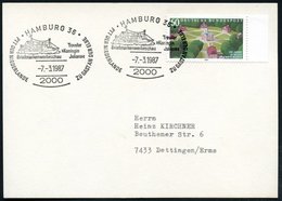 1987 (März) 2000 HAMBURG 36, Sonderstempel: Briefmarkenwerbeschau, Trawler "Koningin Juliana".. (Fisch-Trawler) Inl.-Kar - Sonstige & Ohne Zuordnung