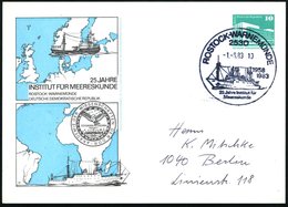 1983 (1.6.) 2530 ROSTOCK-WARNEMÜNDE, PP 10 Pf. PdR., Grün: 25 JAHRE INSTITUT FÜR MEERESKUNDE (Landkarten, Logo, Fisch-Tr - Other & Unclassified