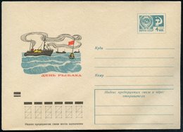 1973 UdSSR, 4 Kop. Ganzsachen-Umschlag, Blau: Tag Der Fischerei = Trawler Und Boje, Ungebr. - Fischerei & Fischfang / Fi - Other & Unclassified