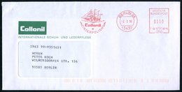 1998 (2.3.) 13437 BERLIN 26, Absender-Freistempel: Collonil, INTERPLISH (3 Mast-Bark) Firmenbrief: Collonil, INTERNAT. S - Altri & Non Classificati