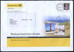 2009 92637 WEIDEN I. D. OPF., 145 C. Postdienst-Ganzsachen-Umschlag Blume, Vs. Reklame Leuchtturm- U. Sandmännchen-Marke - Altri & Non Classificati