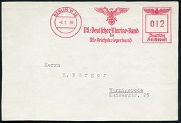 1939 (6.2.) BERLIN W 35, Absender-Freistempel: NS.-Deutscher Marine-Bund Im NS.-Reichskriegerbund (Adler Mit Hakenkreuz) - Otros & Sin Clasificación