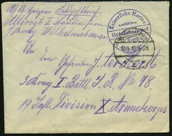 1917 (10.8.) WILHELMSHAVEN, 1K-Brücke + Briefstempel: Kaiserliche Marine, 7. Komp., II Bau-Division + Hs. Abs., Feldpost - Altri & Non Classificati