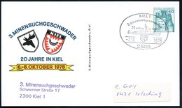 1978 (7.10.) 2300 KIEL 1, Sonderstempel: 3. Minensuchgeschwader, 20 Jahre In Kiel Auf Passender PP 40 Pf. Burgen: 3. MIN - Altri & Non Classificati
