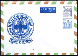 1981 Kiel, Flugpost-PU 10 Pf. + 70 Pf. Burgen: KIELER WOCHE 1981, ARBEITSSTAB BUNDESWEHR (Eisernes Kreuz, Anker) Ungebr. - Andere & Zonder Classificatie