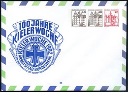 1982 Kiel, PU 40 Pf. + 40 Pf. + 25 Pf. Burgen: 100 JAHRE KIELER WOCHE 1982, ARBEITSSTAB BUNDESWEHR (Eisernes Kreuz, Anke - Andere & Zonder Classificatie