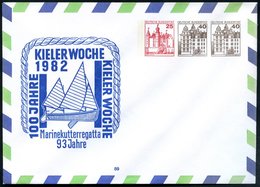 1982 Kiel, PU 25 Pf. + 40 Pf. + 40 Pf. Burgen: 100 JAHRE KIELER WOCHE 1982, Marinekutterregatta 93 Jahre (Segelkutter) U - Autres & Non Classés