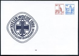 1986 Kiel, PU 35 Pf. + 70 Pf. Burgen: KIELER WOCHE 1986, ARBEITSSTAB BUNDESWEHR (Eisernes Kreuz, Anker) Ungebr. (Mi.PU 2 - Sonstige & Ohne Zuordnung