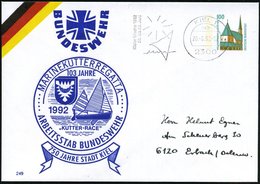 1992 (20.6.) Kiel, PU 100 Pf. Altötting: MARINEKUTTERREGATTA 103 JAHRE, "KUTTER-RACE", ARBEITSSTAB BUNDESWEHR; 750 JAHRE - Sonstige & Ohne Zuordnung