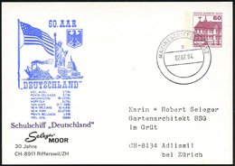 1984 (2.7.) B.R.D., PP 60 Pf. Burgen: Schulschiff "Deutschland" Seleger Moor (Seleger Moor Schweiz) 2K-Bordpostamt: MARI - Other & Unclassified