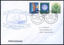 1985 (23.10.) B.R.D., 2K-Bordpostamt: MARINESCHIFFSPOST 57 + Nebenstempel: Seeschlepper Spiekeroog + 1L: KRISTIANSAND, A - Other & Unclassified