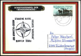 1987 (22.8.) B.R.D., 2K-Bordpostamt: MARINESCHIFFSPOST 04 + Nebenstempel: Standing Naval FREGATTE "KARLSRUHE".. 1987, In - Andere & Zonder Classificatie