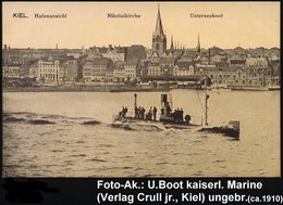 1914 (ca.) Kiel, Monochrome Foto-Ak.: Kaiserl. U-Boot Vor Kiel, Ungebr. (Verlag E. Croll Jr., Kiel) - Unterseeboote / Su - Other & Unclassified