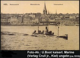 1914 (ca.) Kiel, Monochrome Foto-Ak.: Kaiserl. U-Boot Vor Kiel, Ungebr. (Verlag E. Croll Jr., Kiel) - Unterseeboote / Su - Otros & Sin Clasificación