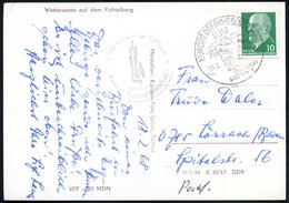 1968 (19.2.) 9312 KURORT OBERWIESENTHAL, Hand-Werbestempel: Winter-Sportplatz.. (Berge) + Nebenstempel: Fichtelberghaus. - Sonstige & Ohne Zuordnung