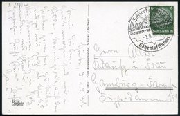 1937 (1.9.) Schierke (Harz) Hand-Werbestempel: ,Sommer- U. Wintersport, Höhenluftkurort (Sonne über Berglandschaft) S/ W - Andere & Zonder Classificatie