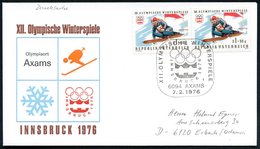 1976 (7.2./11.2.) ÖSTERREICH, Sonderstempel: Olympia-Sonderstempel: 6094 AXAMS Bzw. 6094 AXAMS AXAMER LIZUM, XII. OLYMP. - Autres & Non Classés