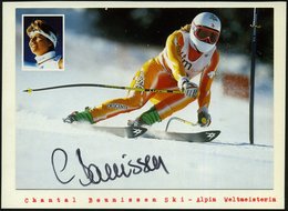 1991 SCHWEIZ, Reklame-Color-Karte (Schweiz. Bankverein): Chantal  Bournissen, Weltmeisterrin Ski Alpin 1991 + Orig. Sign - Autres & Non Classés