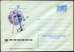 1974 UdSSR, 4 Kop. Ganzsachen-Umschlag, Blau: Winter-Spartaktiake Der Gewerkschaft Der UdSSR = Langläufer, Schneekristal - Andere & Zonder Classificatie