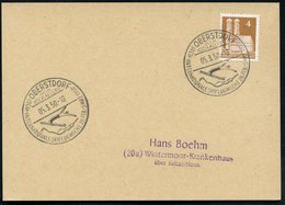 1950 (5.3.) (13 B) OBERSTDORF, Sonderstempel: INTERNAT. SKIFLUGWOCHE.. (Skispringer) Inl.-Karte (Bo.9) - Skispringen / S - Altri & Non Classificati