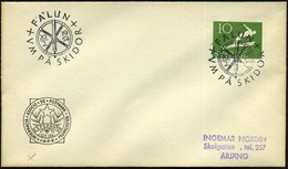 1954 (20.2.) SCHWEDEN, Sonderstempel: FALUN, VM PA SKIDOR (Skistock) = WM Nordische Kombination, Passende Frankatur 10 Ö - Other & Unclassified