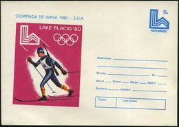 1981 RUMÄNIEN, 55 B. Sonder-Ganzsachen-Umschlag "Winter-Olympiade U.S.A. LAKE PLACID" = Biathlon, Ungebr. (Mi.U 1055) -  - Otros & Sin Clasificación