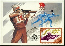 1984 (8.2.) UdSSR, 5 Kop. Winter-Olympiade Sarajewo 1984 = Biathlon + ET-Sonderstempel: MOSKAU, ET-Maximumkarte (Mi.5352 - Otros & Sin Clasificación