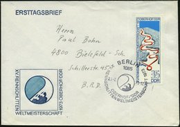 1973 (20.2.) 1085 BERLIN, Sonderstempel: OBERHOF DDR, XV. RENNSCHLITTENWELTMEISTERSCHAFT 1973 (Schlittenlogo) Auf Passen - Autres & Non Classés