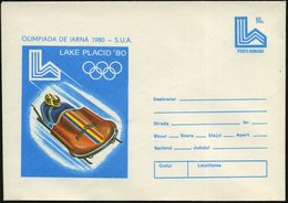 1981 RUMÄNIEN, 55 B. Sonder-Ganzsachen-Umschlag: Olympische Winterspiele 1980 USA, LAKE PLACID.. = Zweierbob, Ungebr. (M - Otros & Sin Clasificación