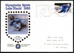 1980 (16.2.) U.S.A., 15 C. Winter-Olympia Lake Placid, EF (= Eisschnellauf) + Roll-Werbestempel: LAKE PLACID NY VAN HOEV - Otros & Sin Clasificación