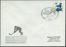 1975 (14.2.) 509 LEVERKUSEN 1, Sonderstempel: SPORT UND PHILATELIE.. = Eishockey-Piktogramm Auf Motivgleicher PU 50 Pf.  - Other & Unclassified