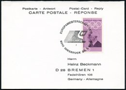 1970 (23.1.) ÖSTERREICH /  B.R.D., Sonderstempel: 6010 INNSBRUCK, EUROPAMEISTERSCHAFT 1970 (Eisschnellauf-Schuh) Auf BRD - Autres & Non Classés