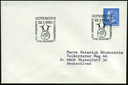 1980 (22.1.) SCHWEDEN, Sonderstempel: GÖTEBORG, EUROPEAN FIGURE SKATING CHAMPIONSHIPS (2 Eisläufer Auf Globus) Ausl.-Bri - Other & Unclassified